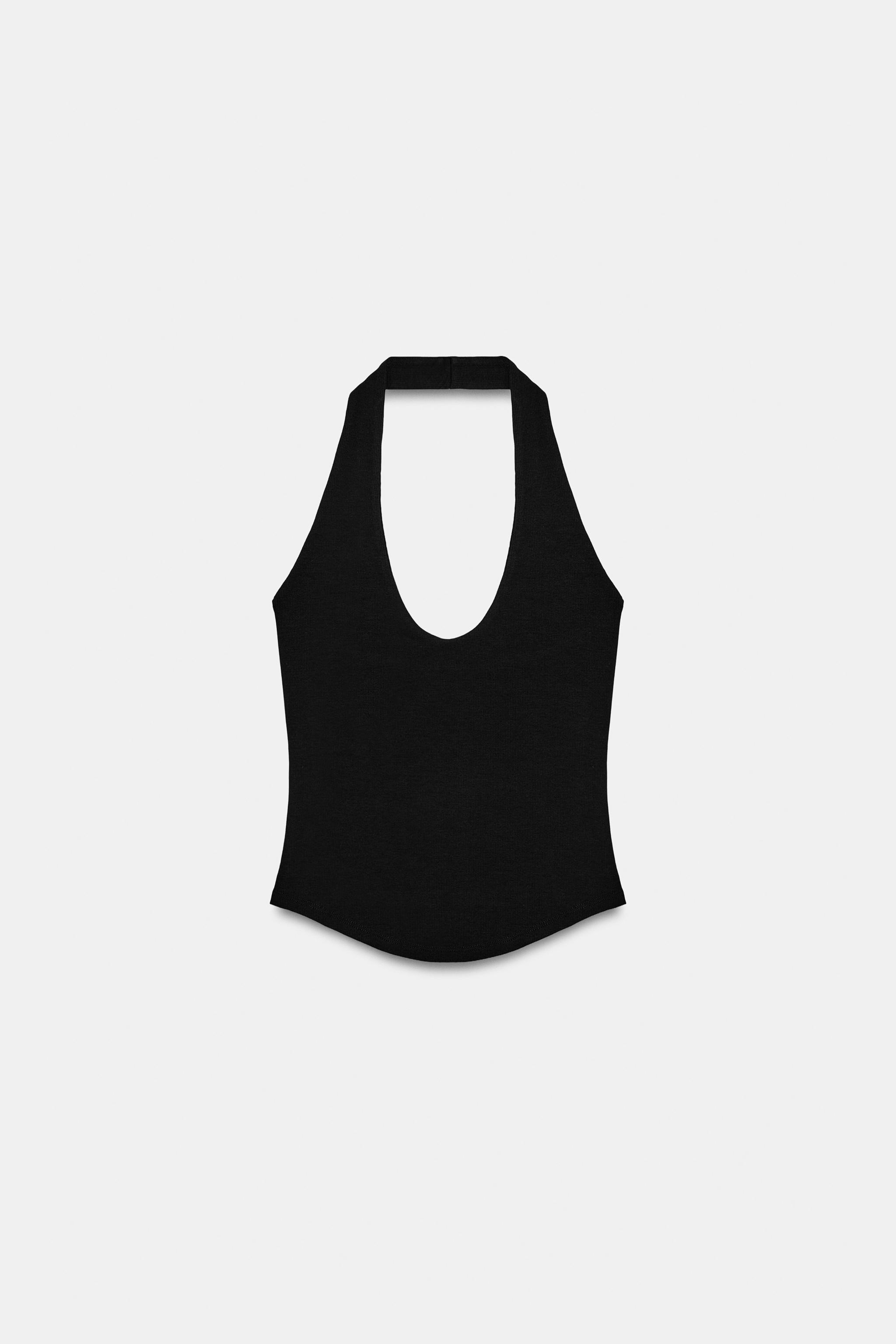 ROUNDED HEM HALTER TOP